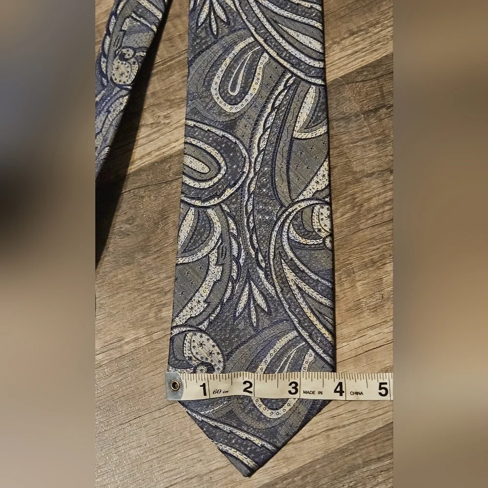 💚stafford tie‎ Gray Blue  Silk🩵